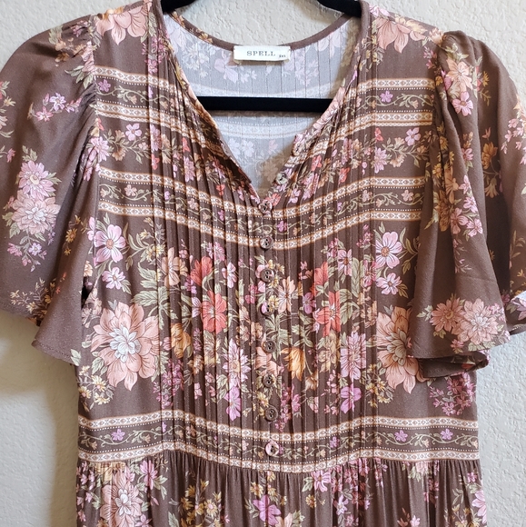 Spell Meadow Land flutter dress in Hazel nut worn once for one hour - Picture 5 of 8